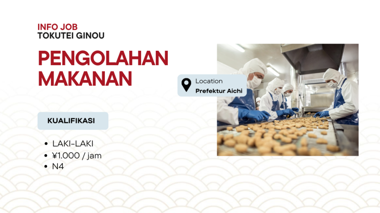 Lowongan Pengolahan Makanan di Prefektur Aichi