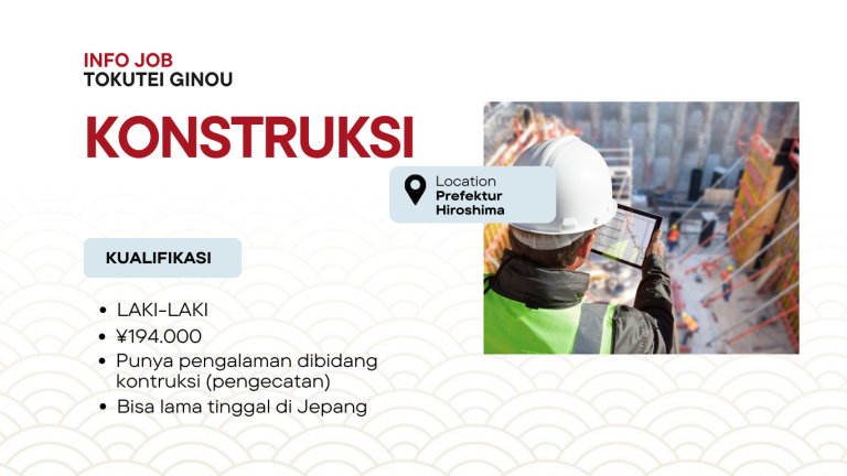 Lowongan Konstruksi di Prefektur Hiroshima