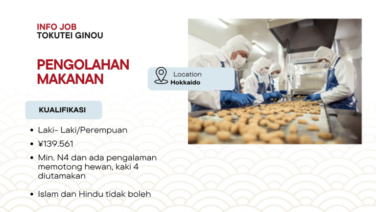 Lowongan Pengolahan Makanan di Hokkaido