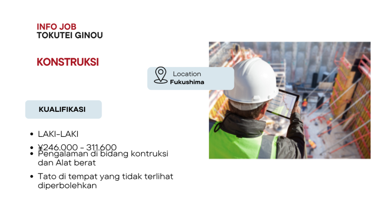 Lowongan Konstruksi di Fukushima