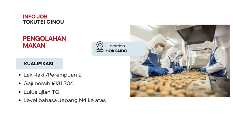 Lowongan Kerja Pengolahan Makanan di Hokkaido