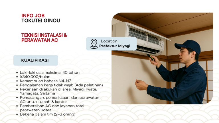 TG INSTALASI & PERAWATAN AC – PREFEKTUR MIYAGI